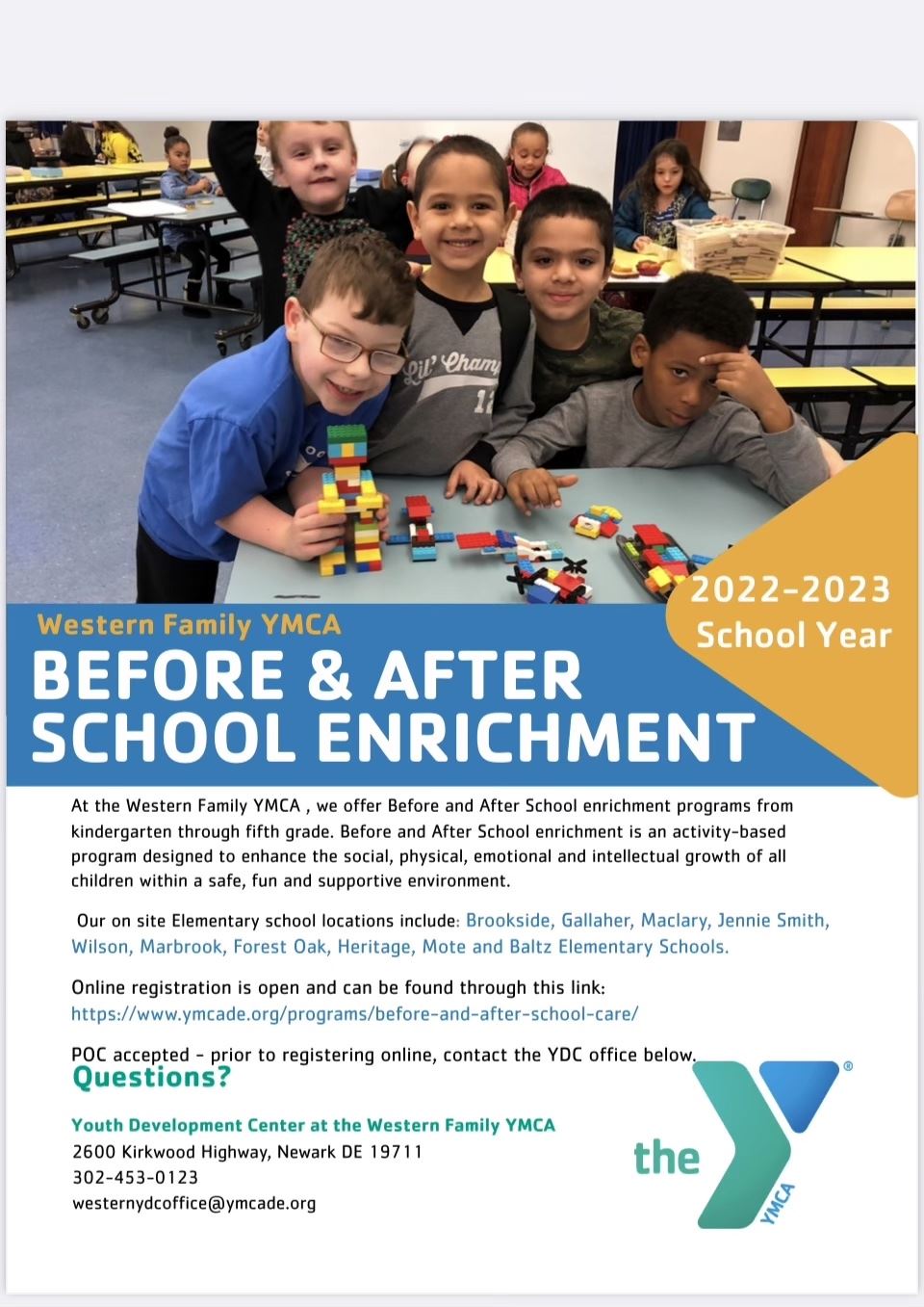  YMCA Before and After care sign ups